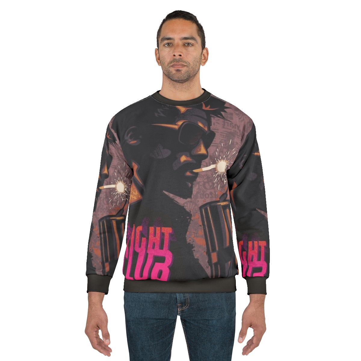 Tyler Durden Smoking Dynamite Fight Club Vaporwave Sweatshirt