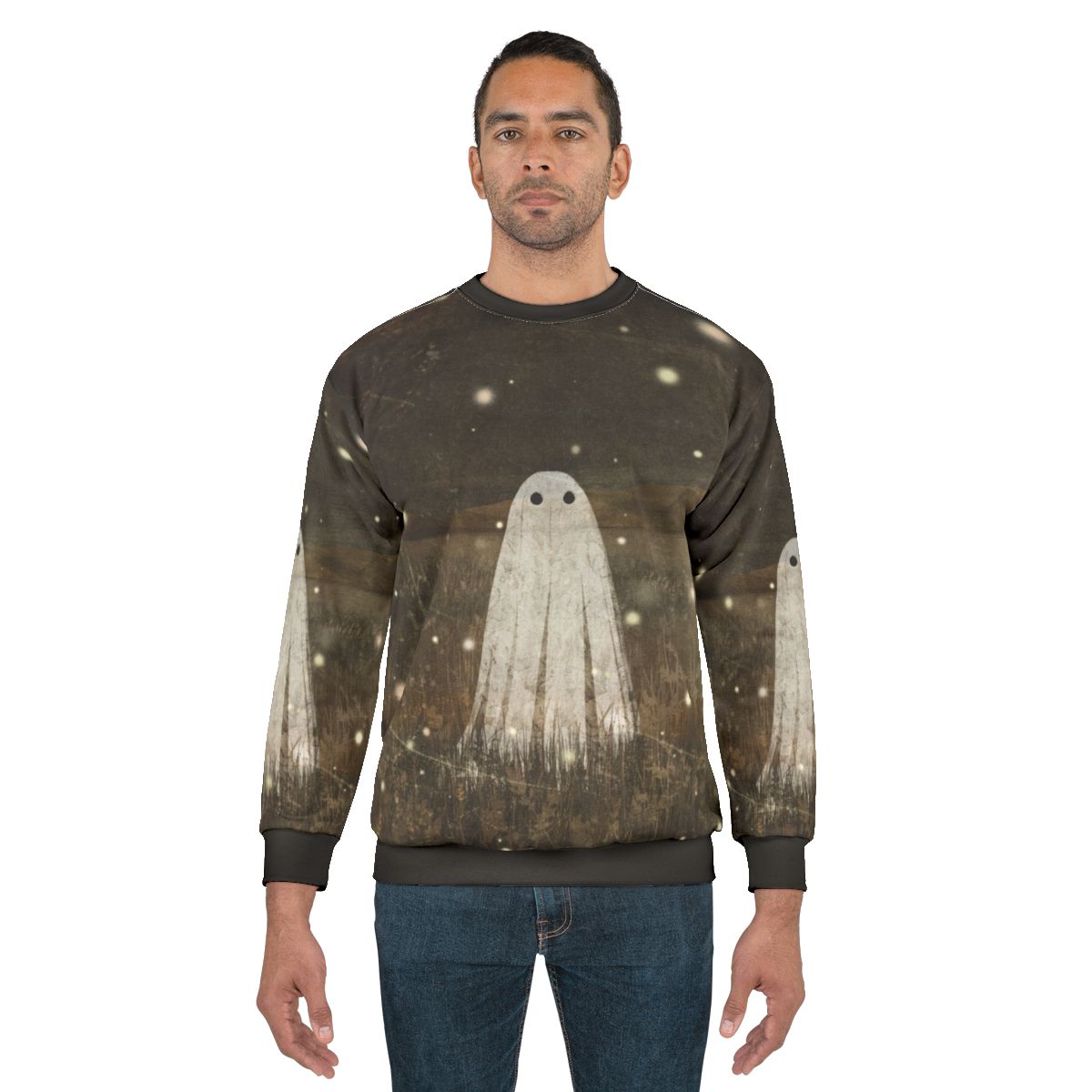 Glowing fireflies sweatshirt with vintage summer nights design