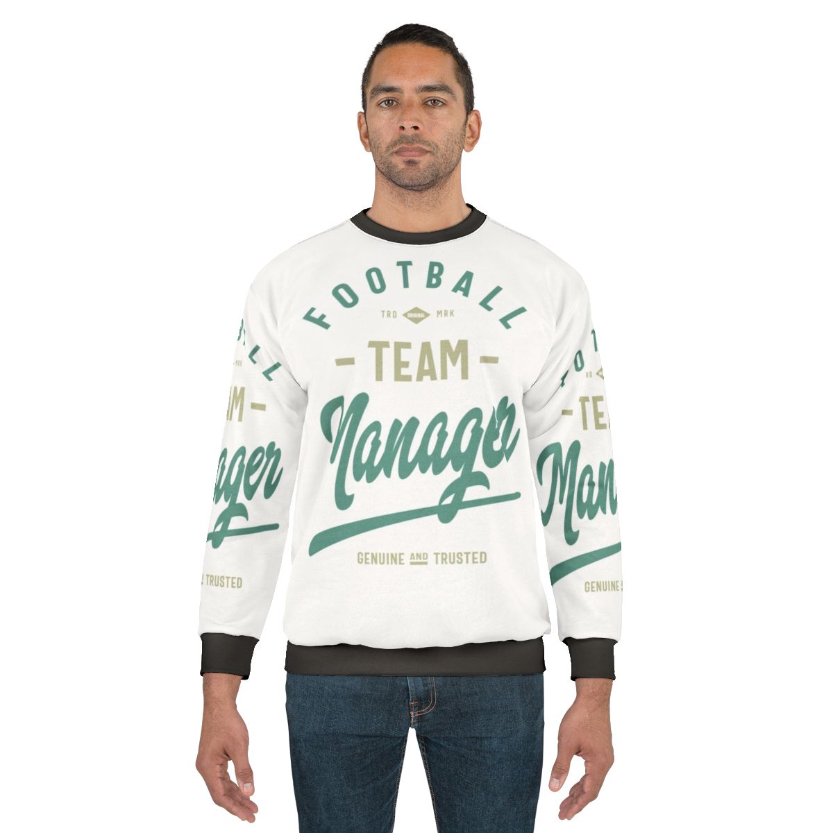 Football team manager sweatshirt with typography design