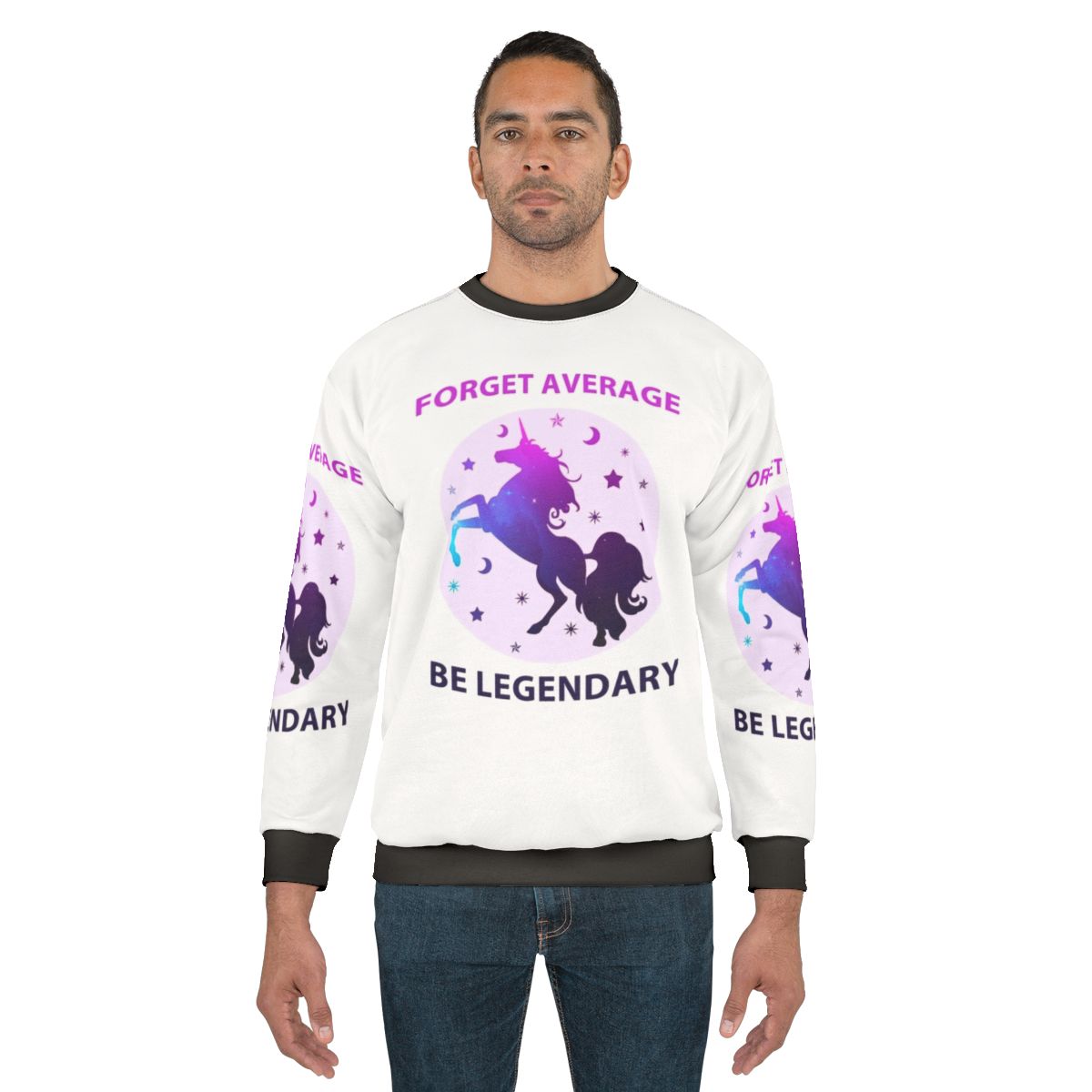 Forget Average Be Legendary Unicorn Valentine Sweatshirt