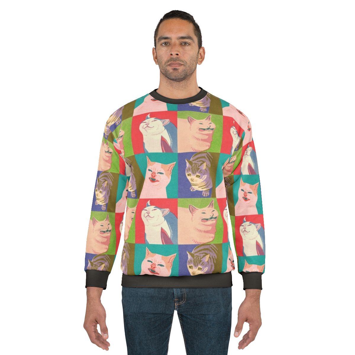 Meme cats of the apocalypse cat pop art design on a sweatshirt