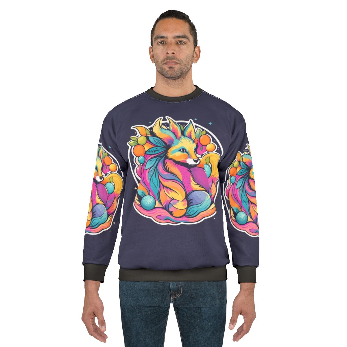 Mystical fox neon spiritual sweatshirt