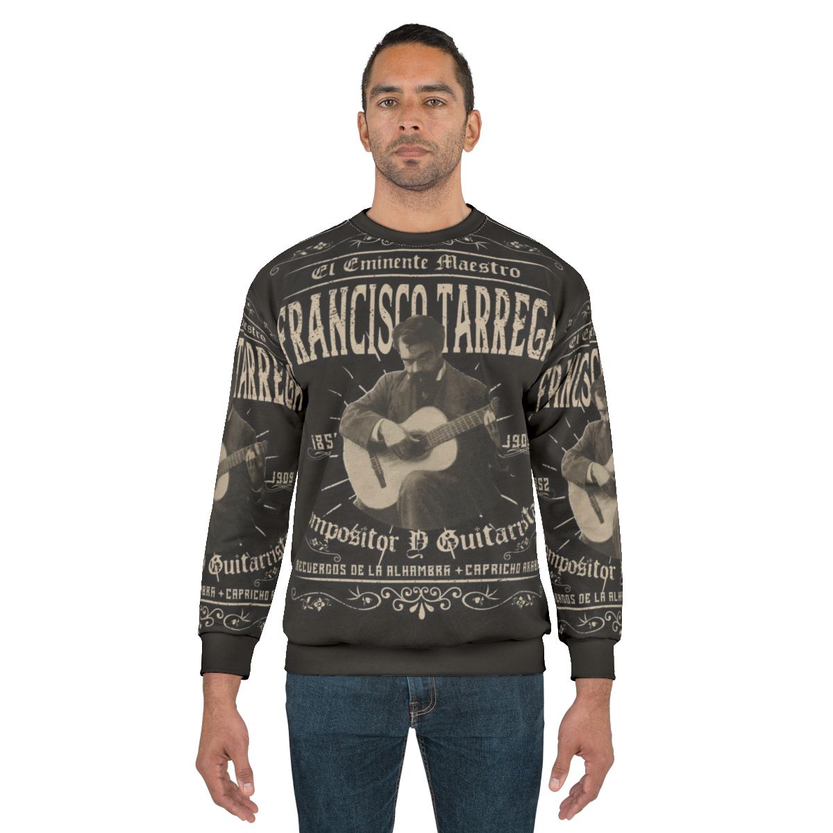 Francisco Tarrega Classical Guitar Composer Sweatshirt