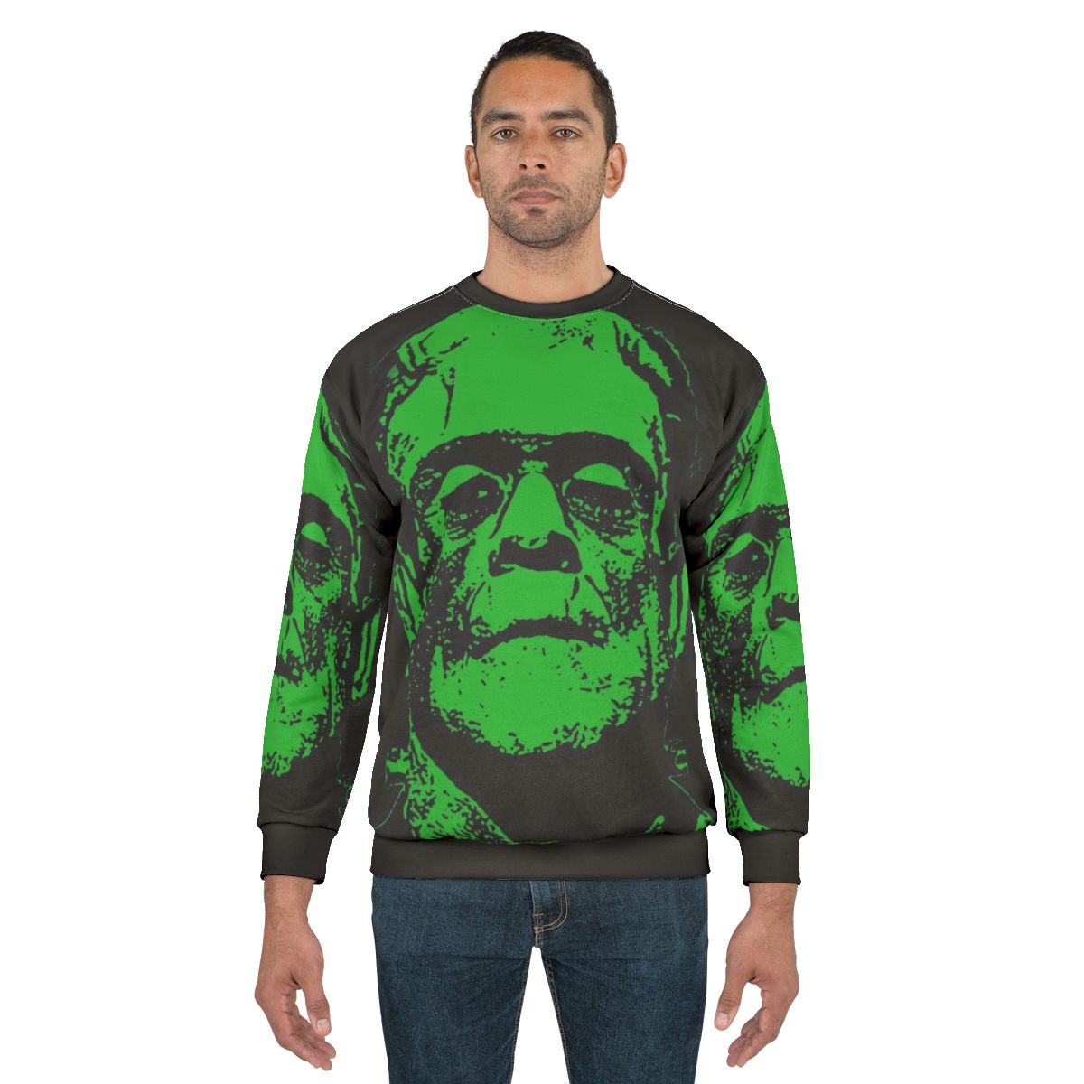 Vintage Frankenstein Sweatshirt with Classic Horror Movie Imagery