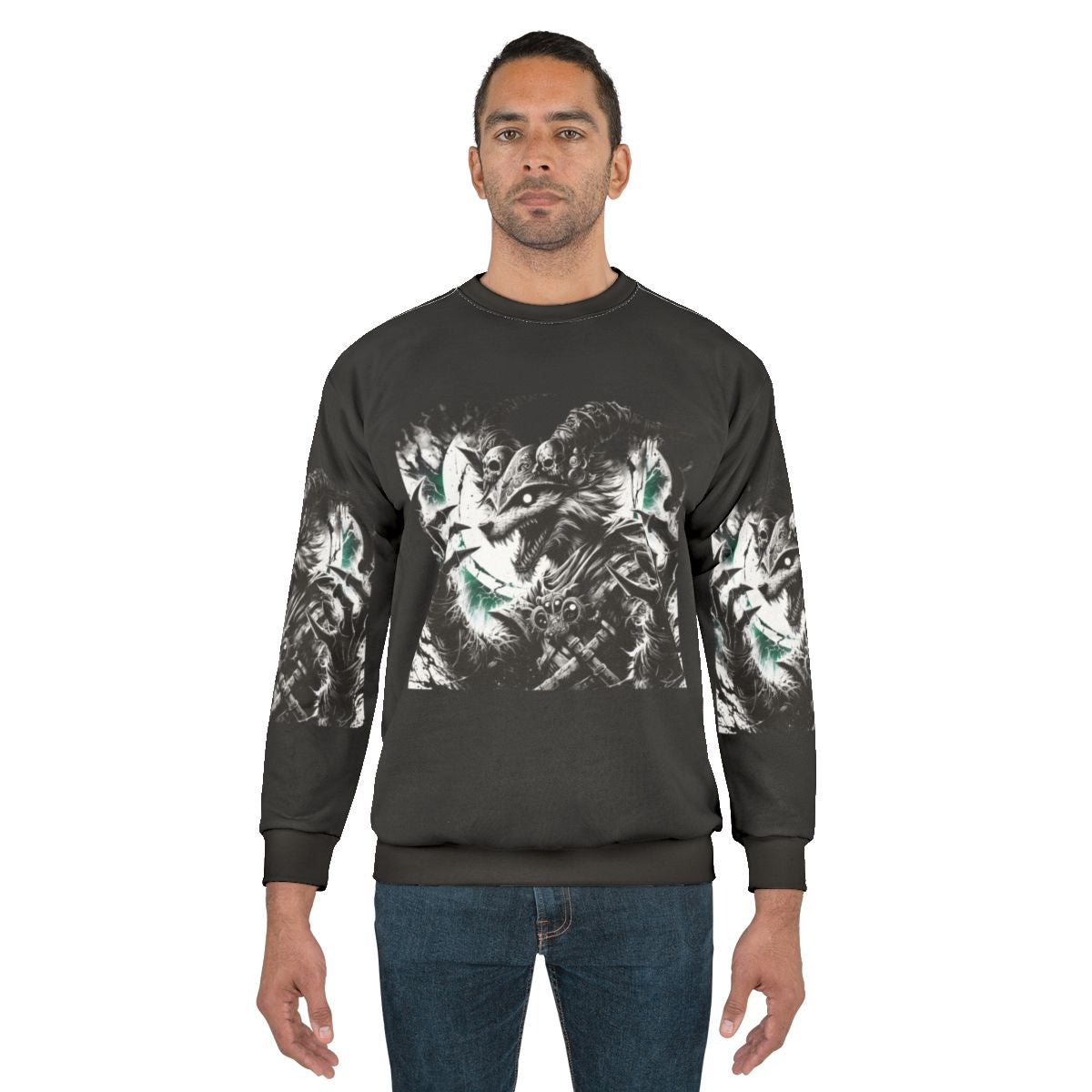 Furry art sweatshirt featuring cute animal prints and anthropomorphic designs