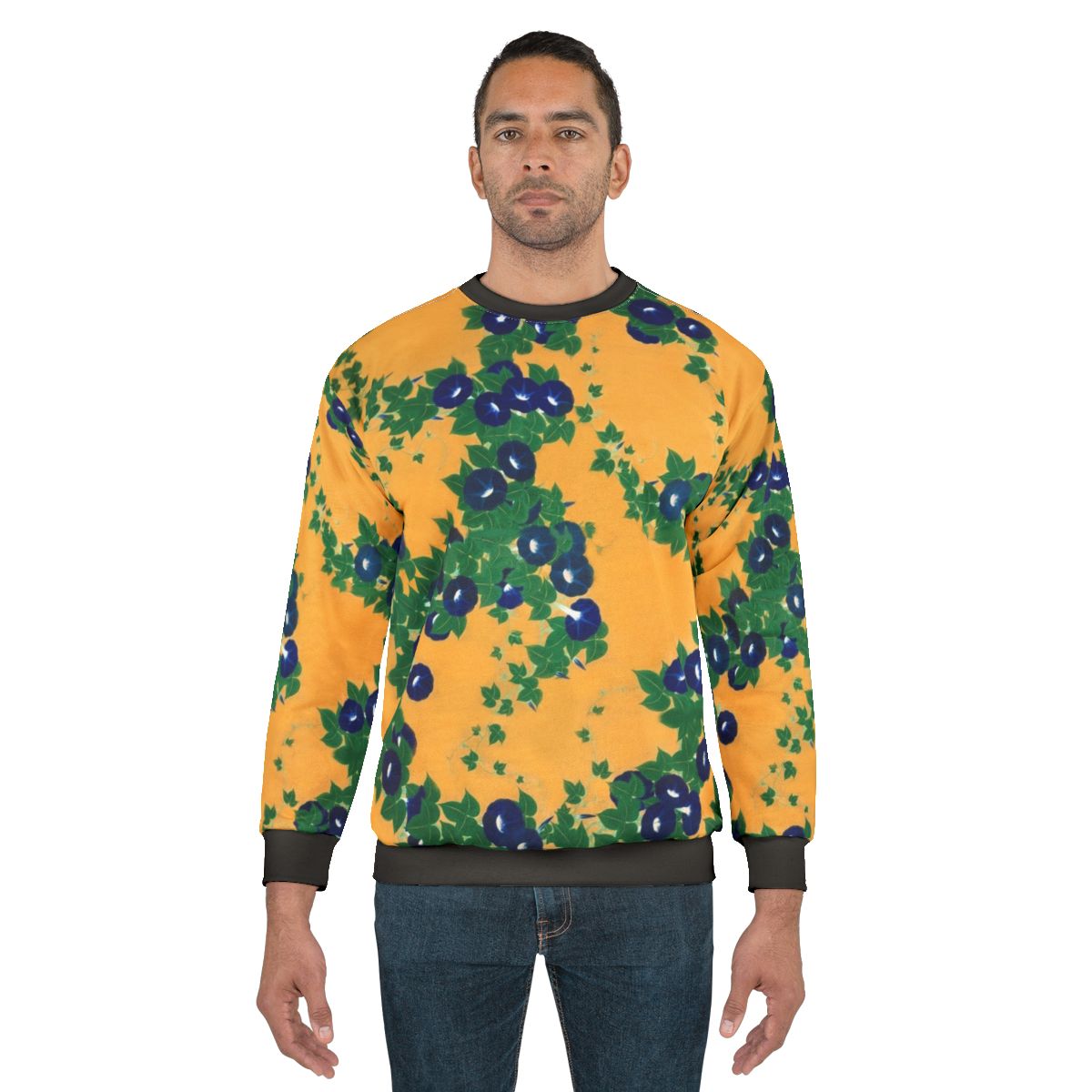Morning Glory Sweatshirt Inspired by Suzuki Kiitsu's Edo Period Artwork