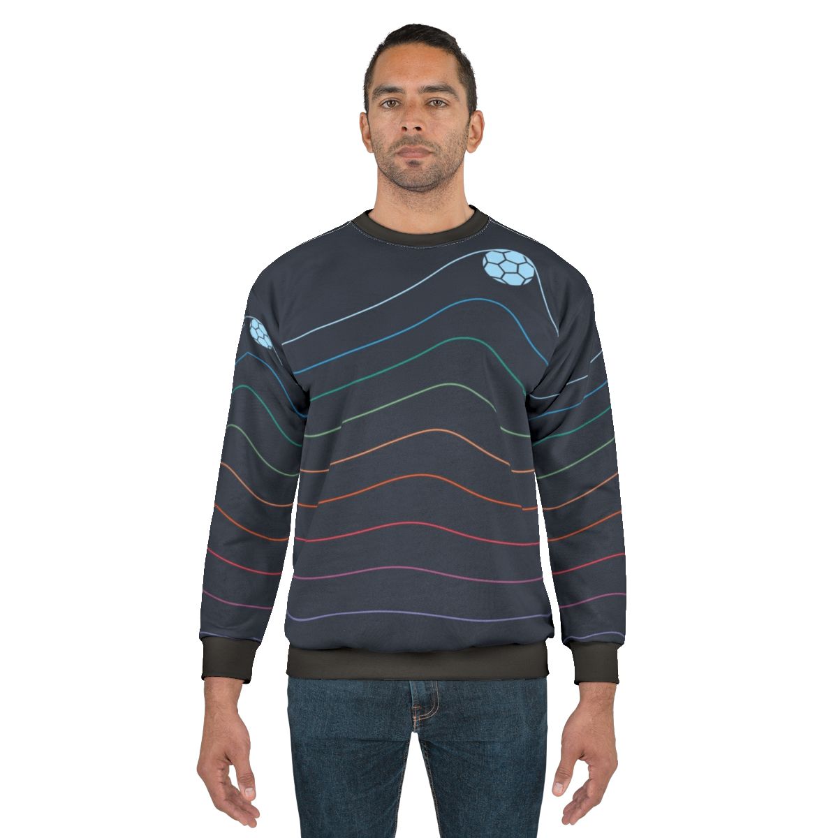 Minimalist 80s style goal line sweatshirt