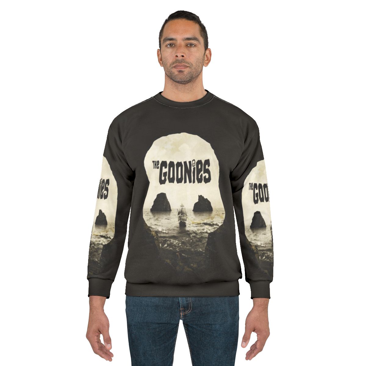 Goonies Sweatshirt with Iconic Skull and Crossbones Design
