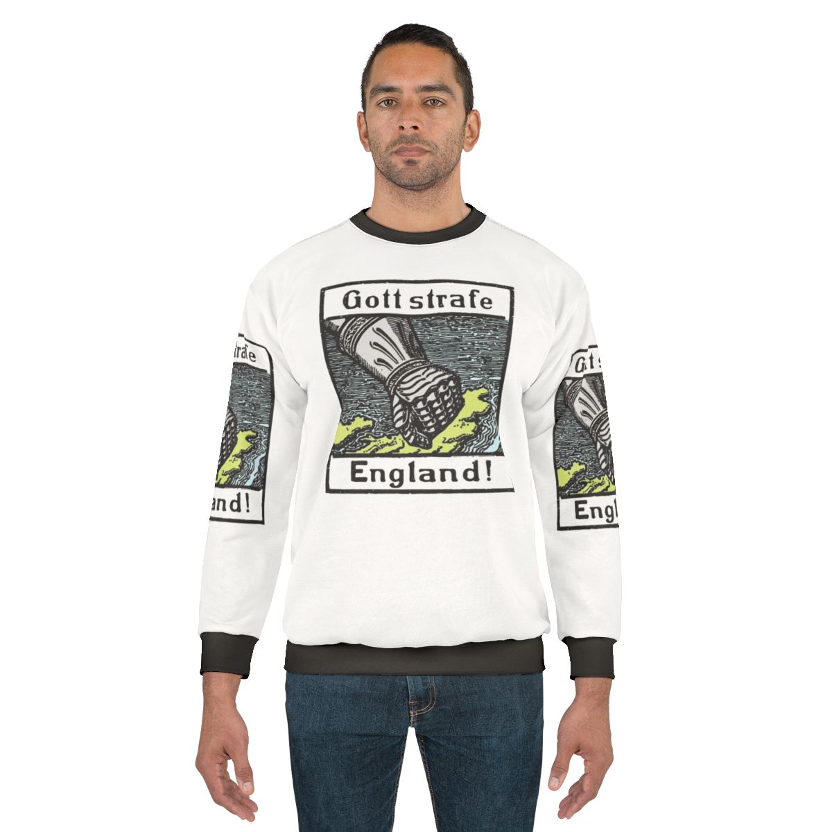 German Patriotic Sweatshirt with "Gott Strafe England" Slogan