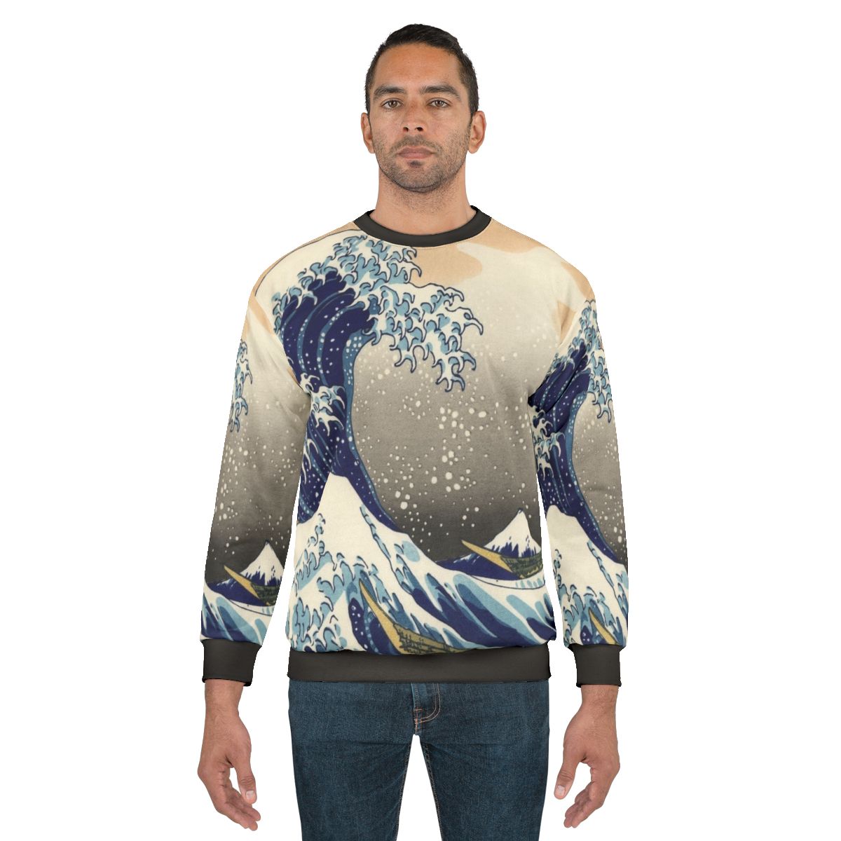 Vintage Great Wave Sweatshirt featuring the iconic Hokusai Japanese artwork