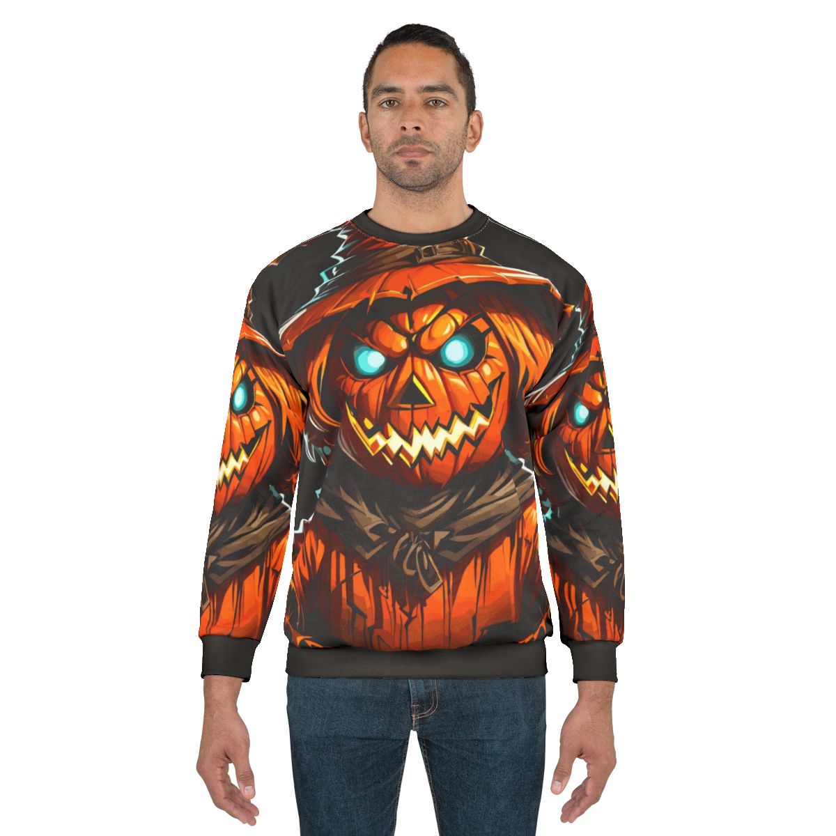 Pumpkin Scarecrow Sweatshirt for Autumn and Halloween