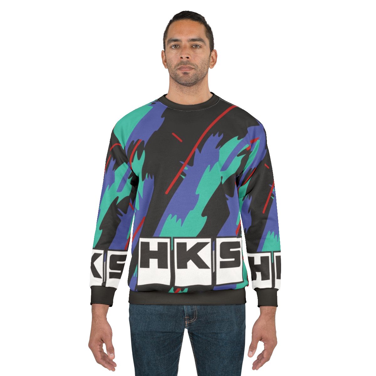 HKS Retro Pattern Sweatshirt - JDM Clothing & Drift Apparel