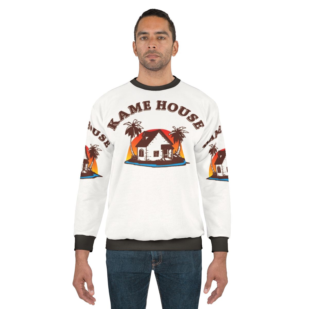 House of Training Movie Sweatshirt with Tropical Palm Tree Design