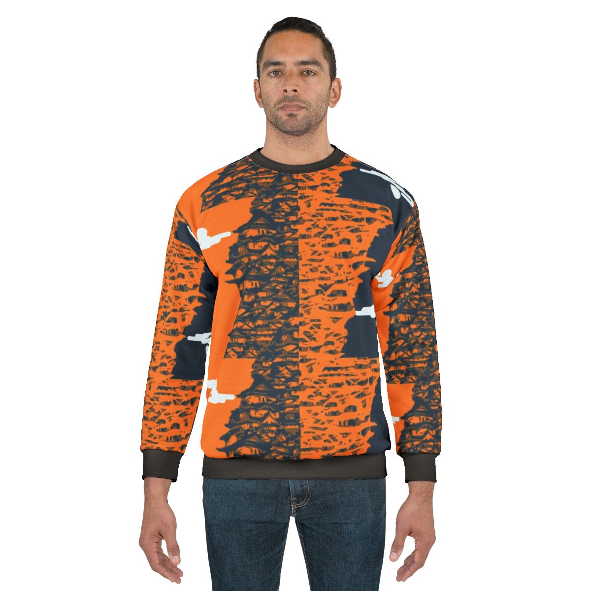 Asian-style houses sweatshirt with Japanese pattern design