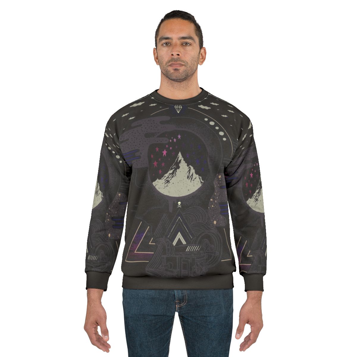 Surreal dreamer sweatshirt with abstract galaxy design