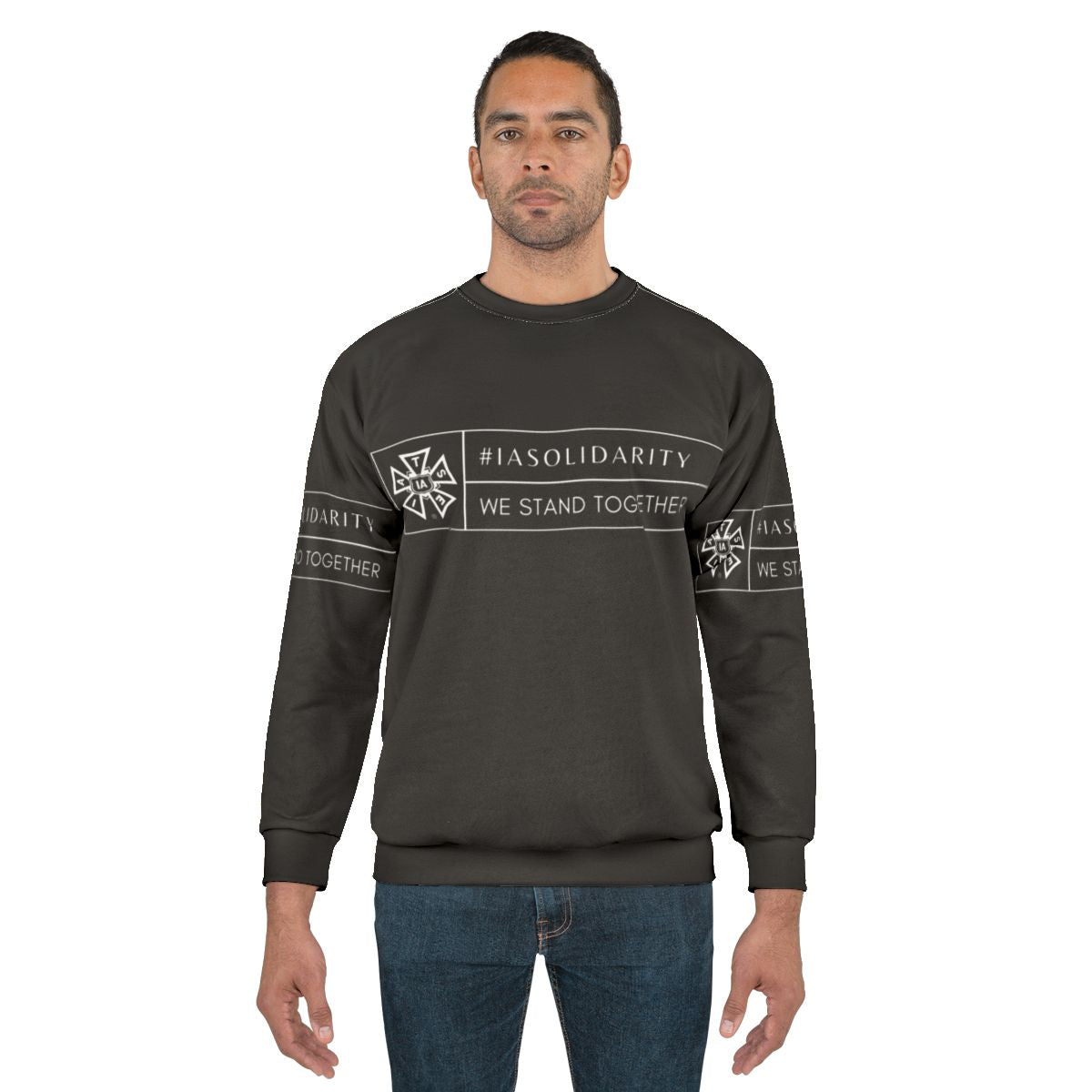 IATSE Solidarity Sweatshirt with "We Stand Together" text and logo