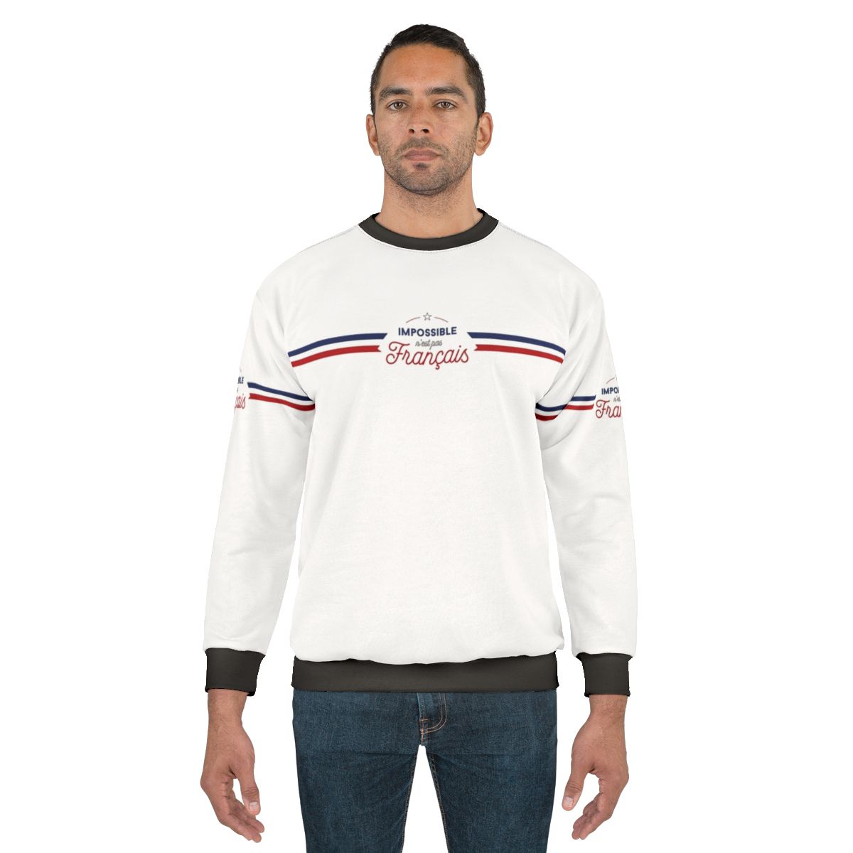Vintage French Slogan Sweatshirt with "Impossible N'Est Pas Français" Design