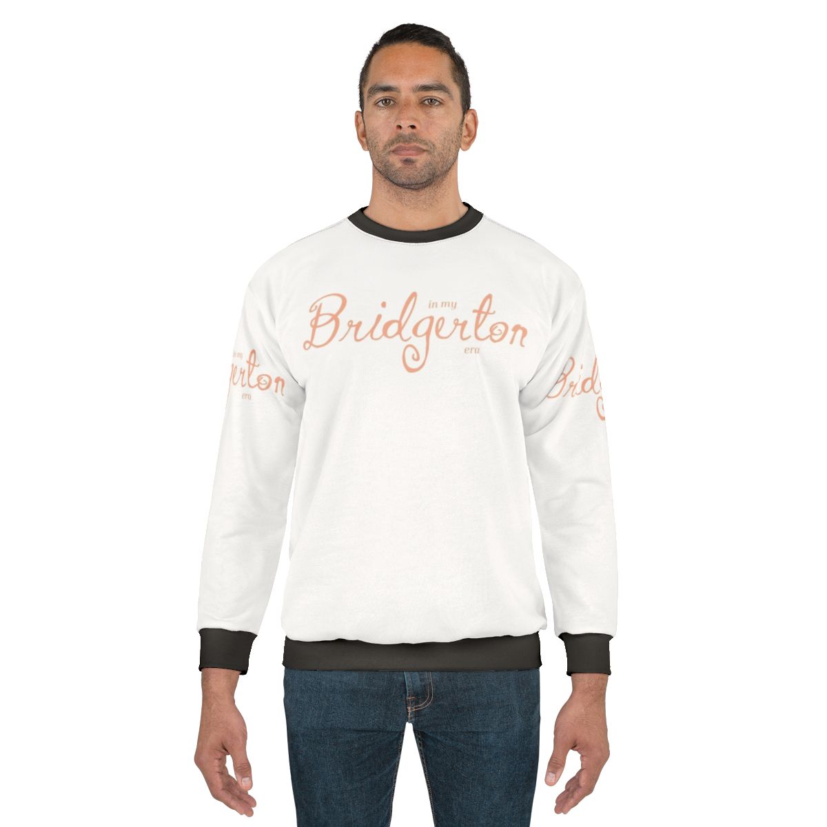 Peach sweatshirt with "In My Bridgerton Era" text
