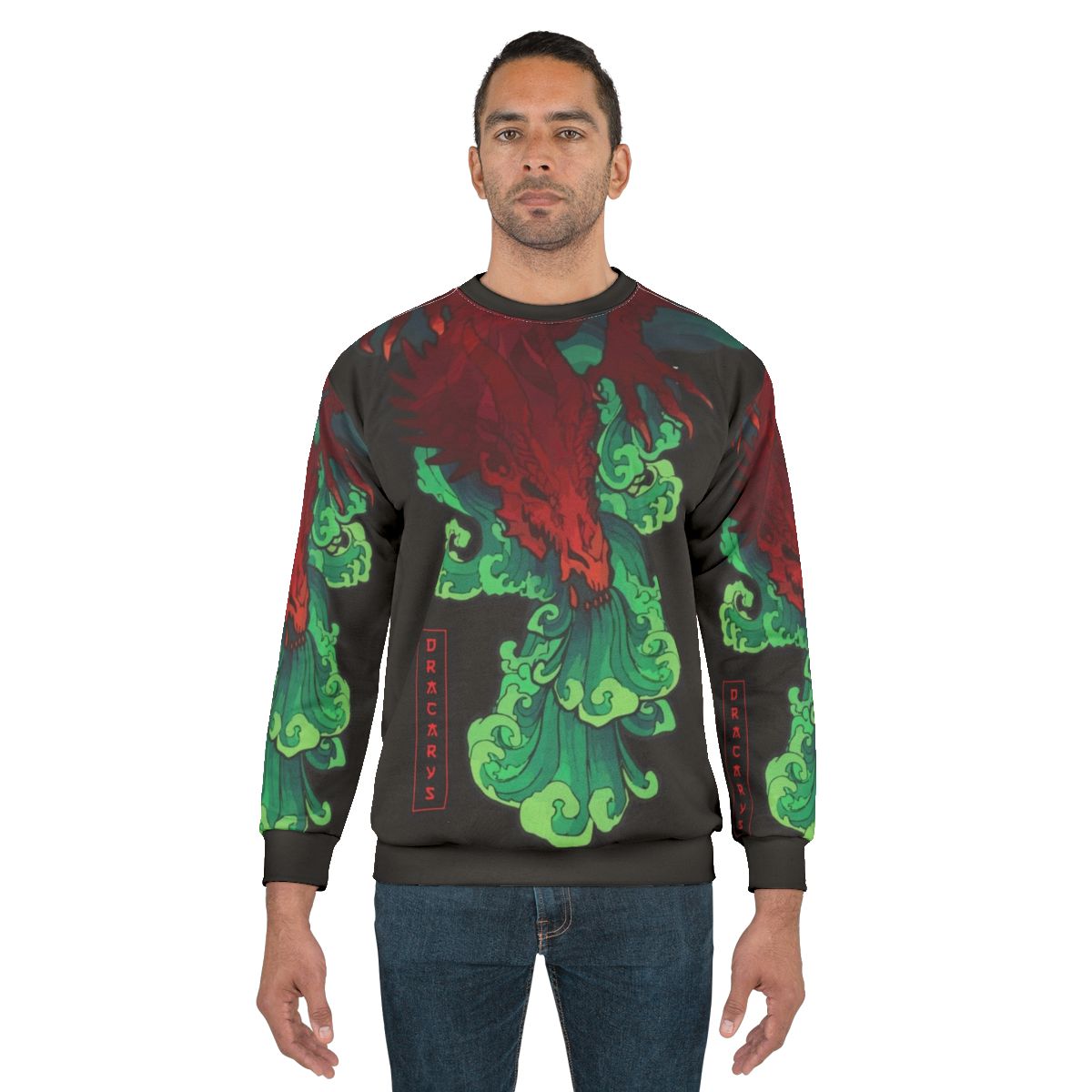 Japanese Dracarys Sweatshirt with Dragon Graphic