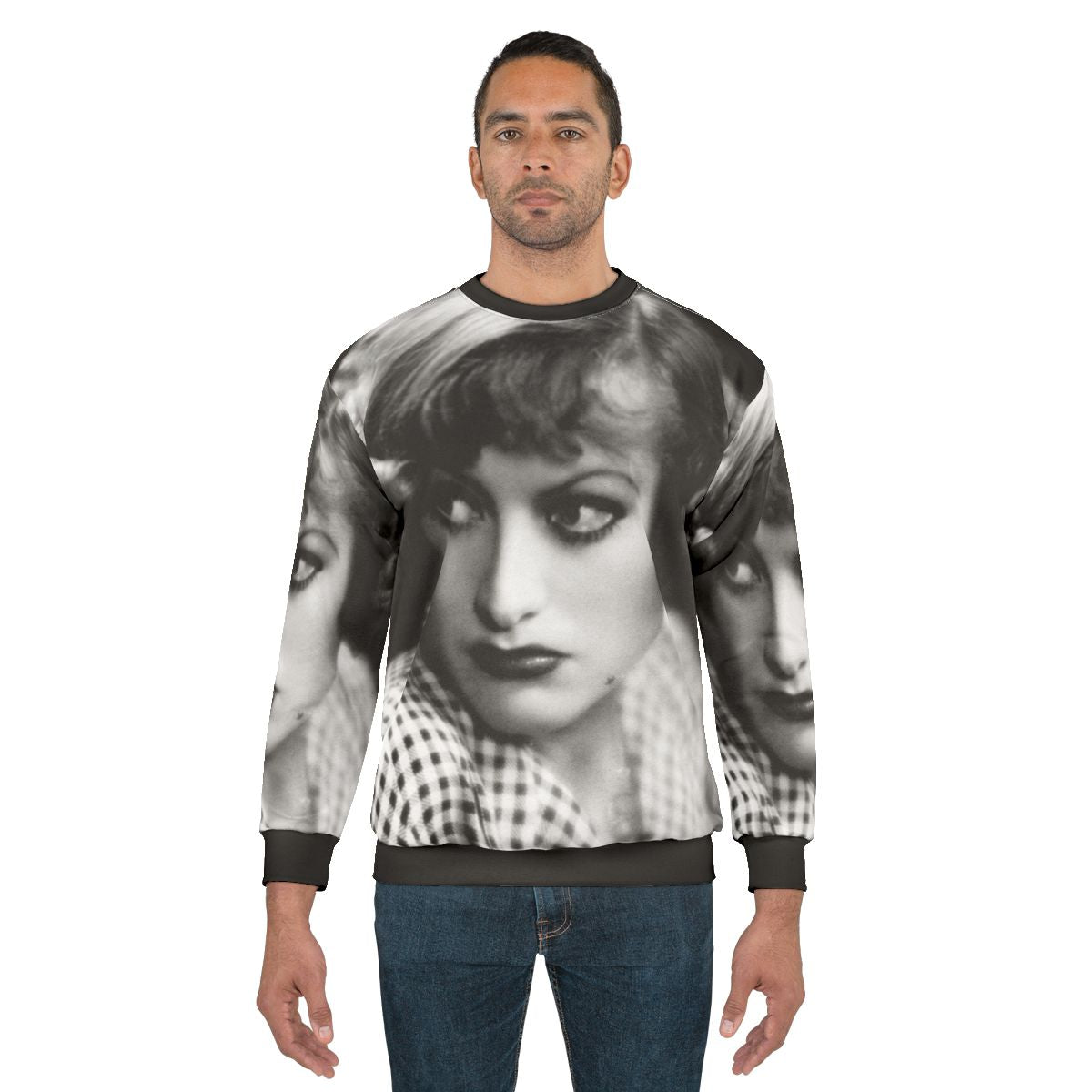Vintage Joan Crawford Rain Sweatshirt with Retro Hollywood Actress Graphic