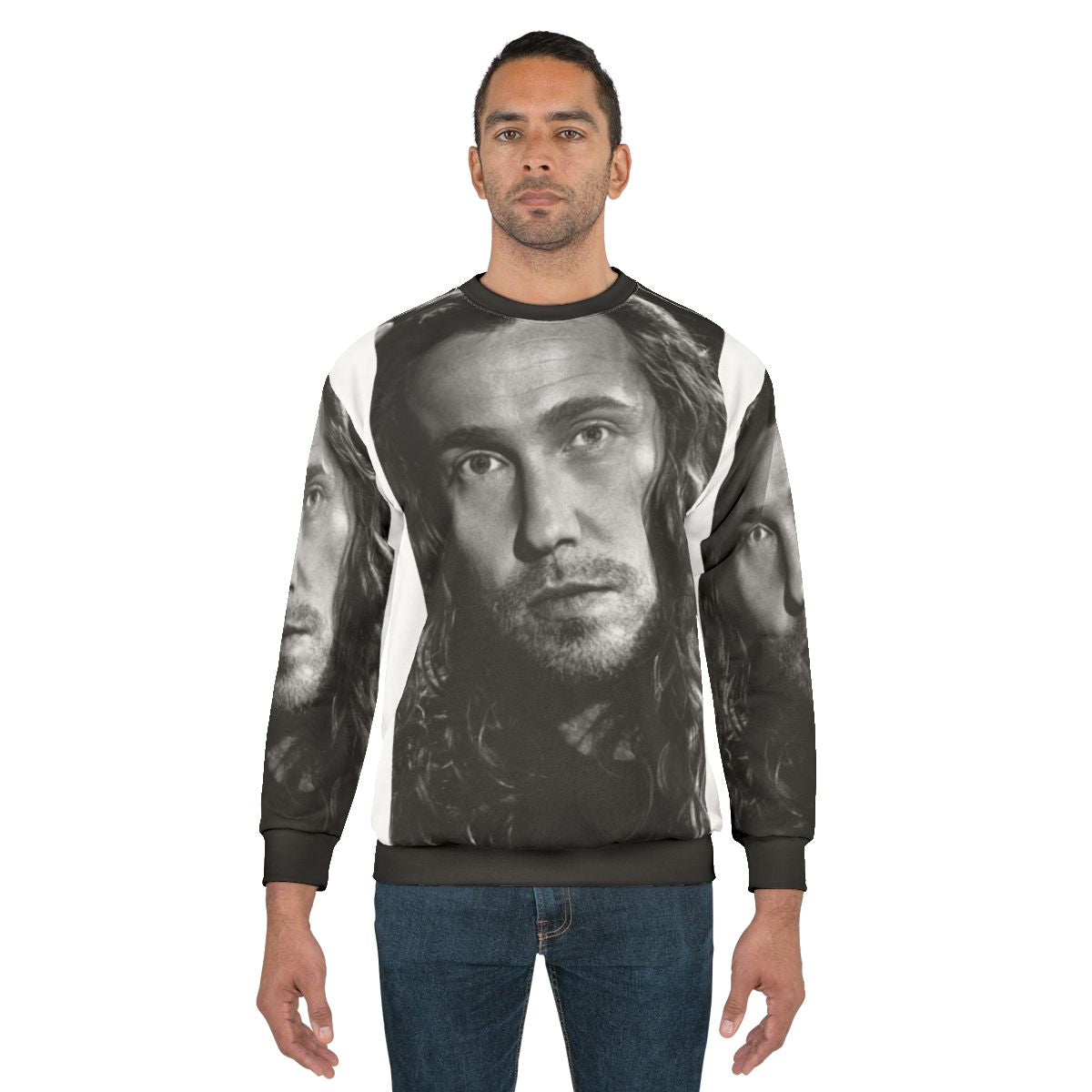 Julien Dor black and white portrait sweatshirt