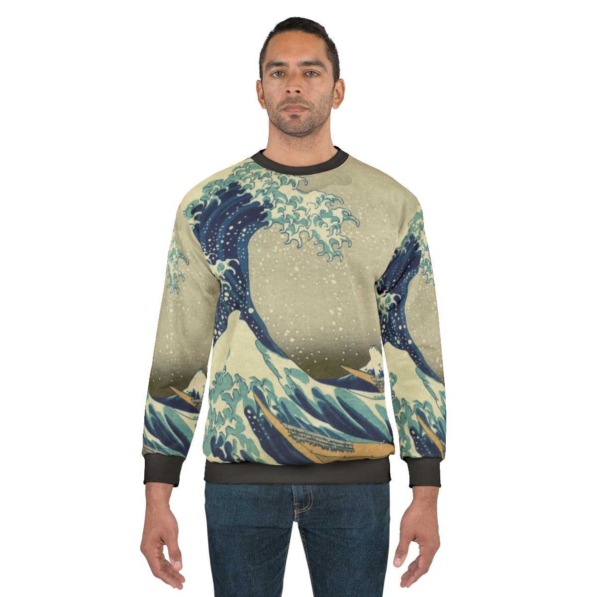 Kanagawa Wave Sweatshirt - Hokusai inspired wave art design