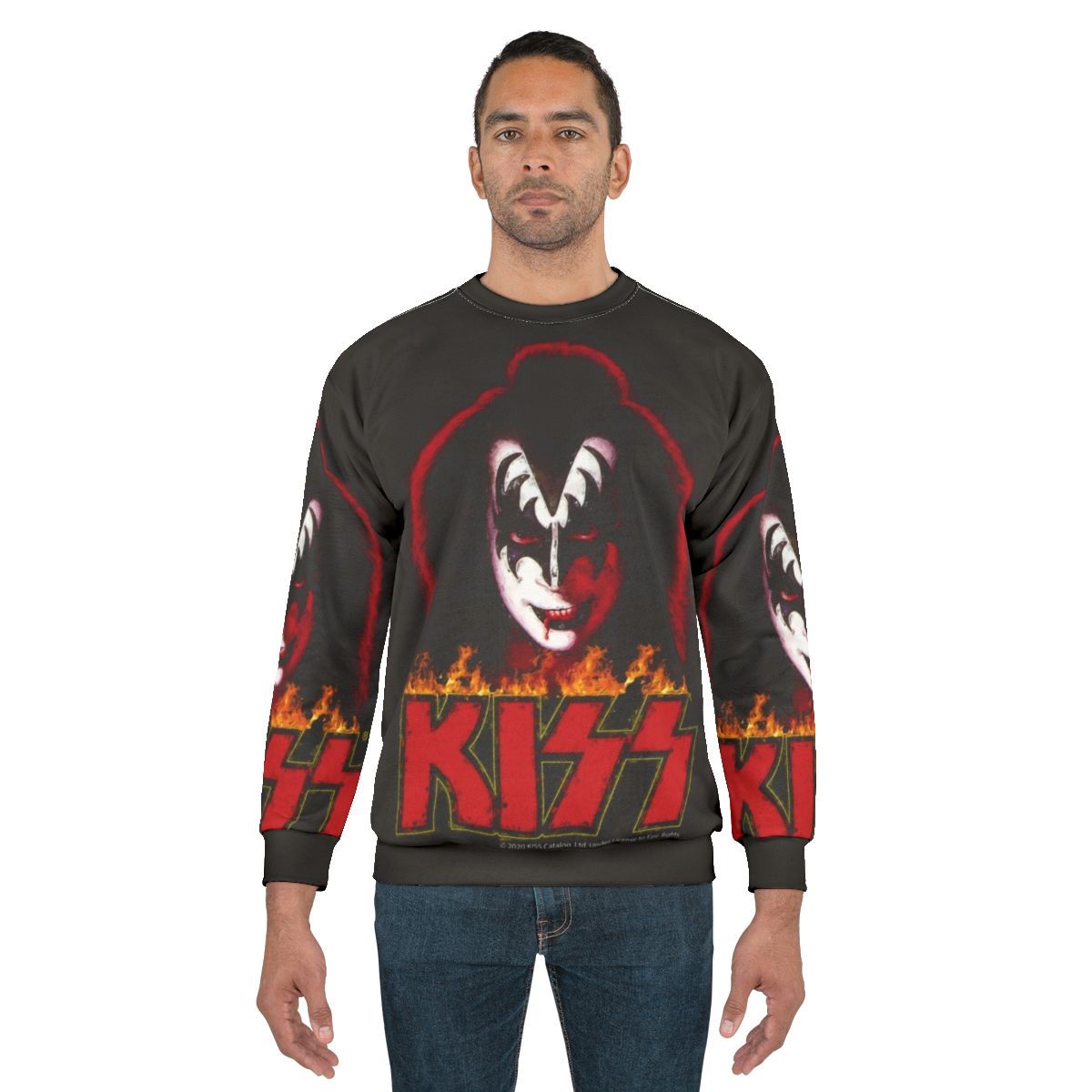 70s glam rock kiss the demon stylized sweatshirt