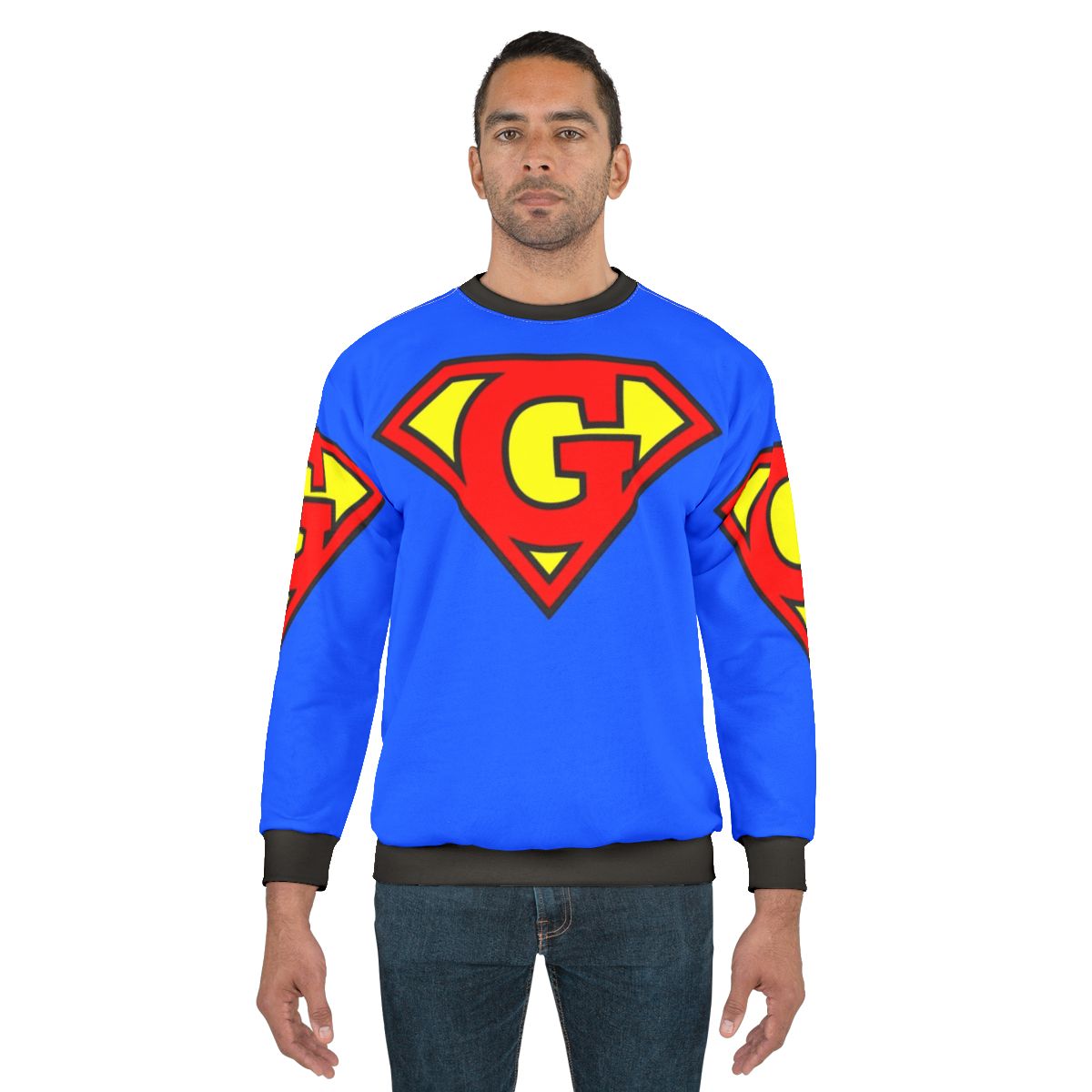 Super Letter Sweatshirt - Superhero Graphic Letter Apparel