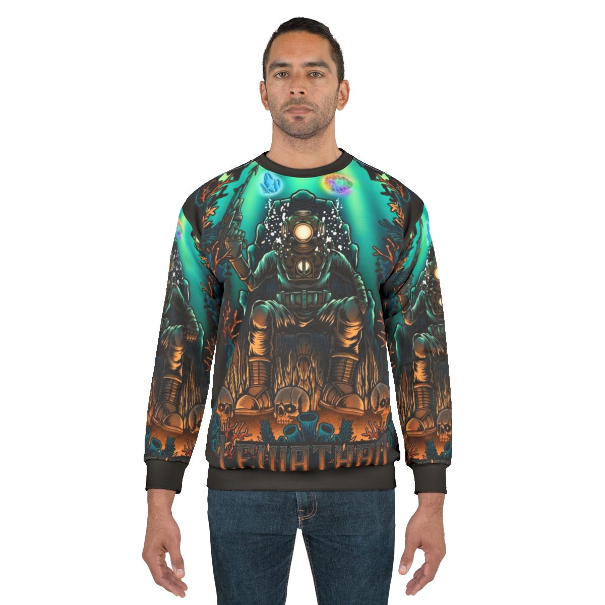 Custom Leviathan Diver Sweatshirt with Zombie Graphics