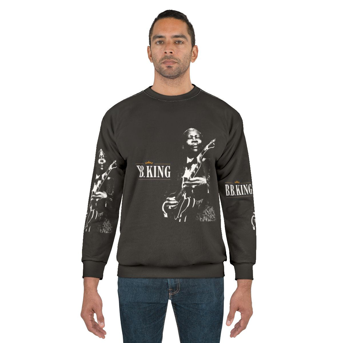 BB King Blues Sweatshirt - Musician Holding Guitar
