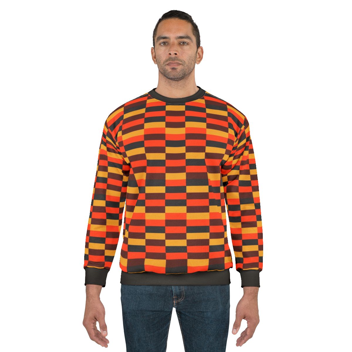 Vintage-inspired London Underground train seat cover design sweatshirt