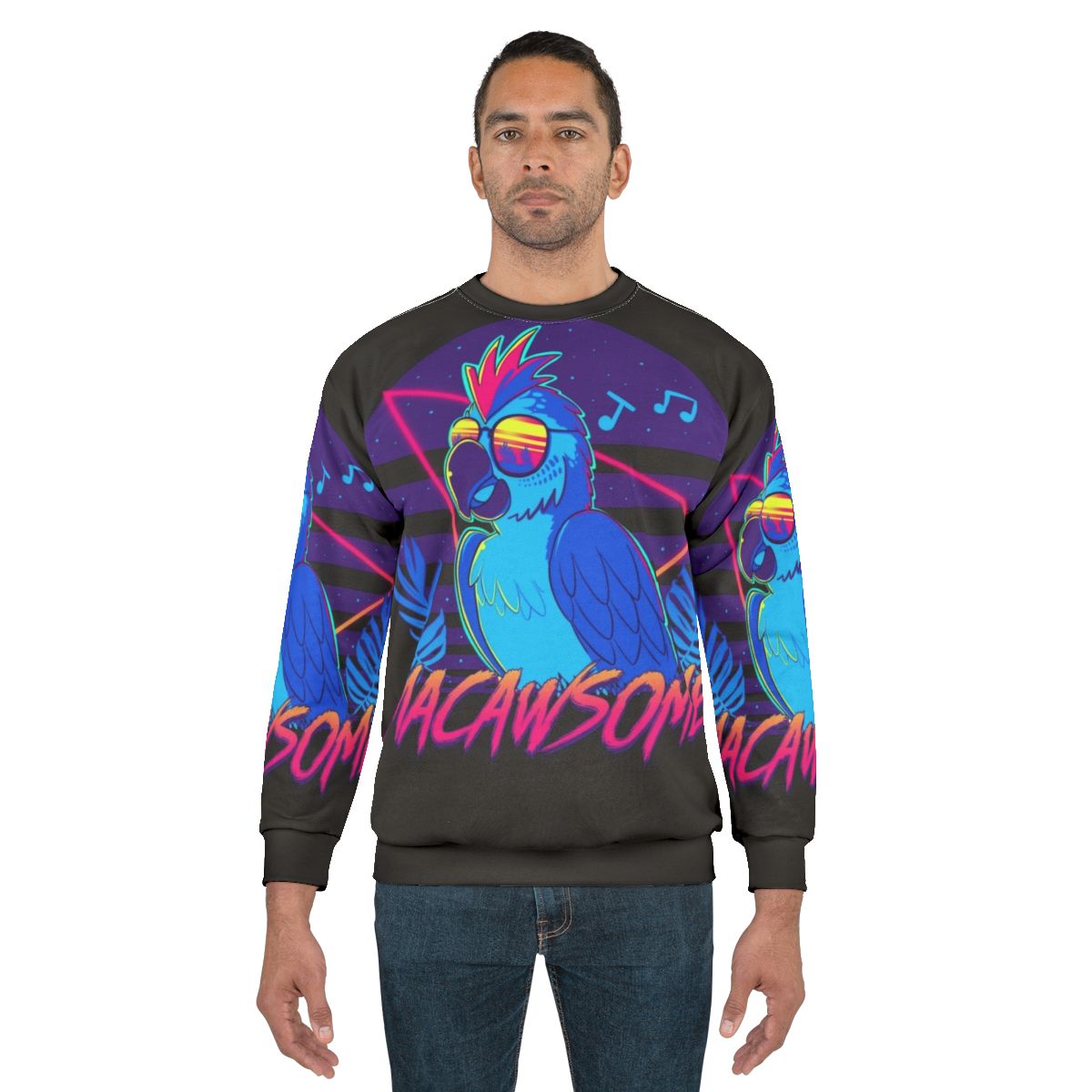 Macaw tropical bird 80s retro sweatshirt
