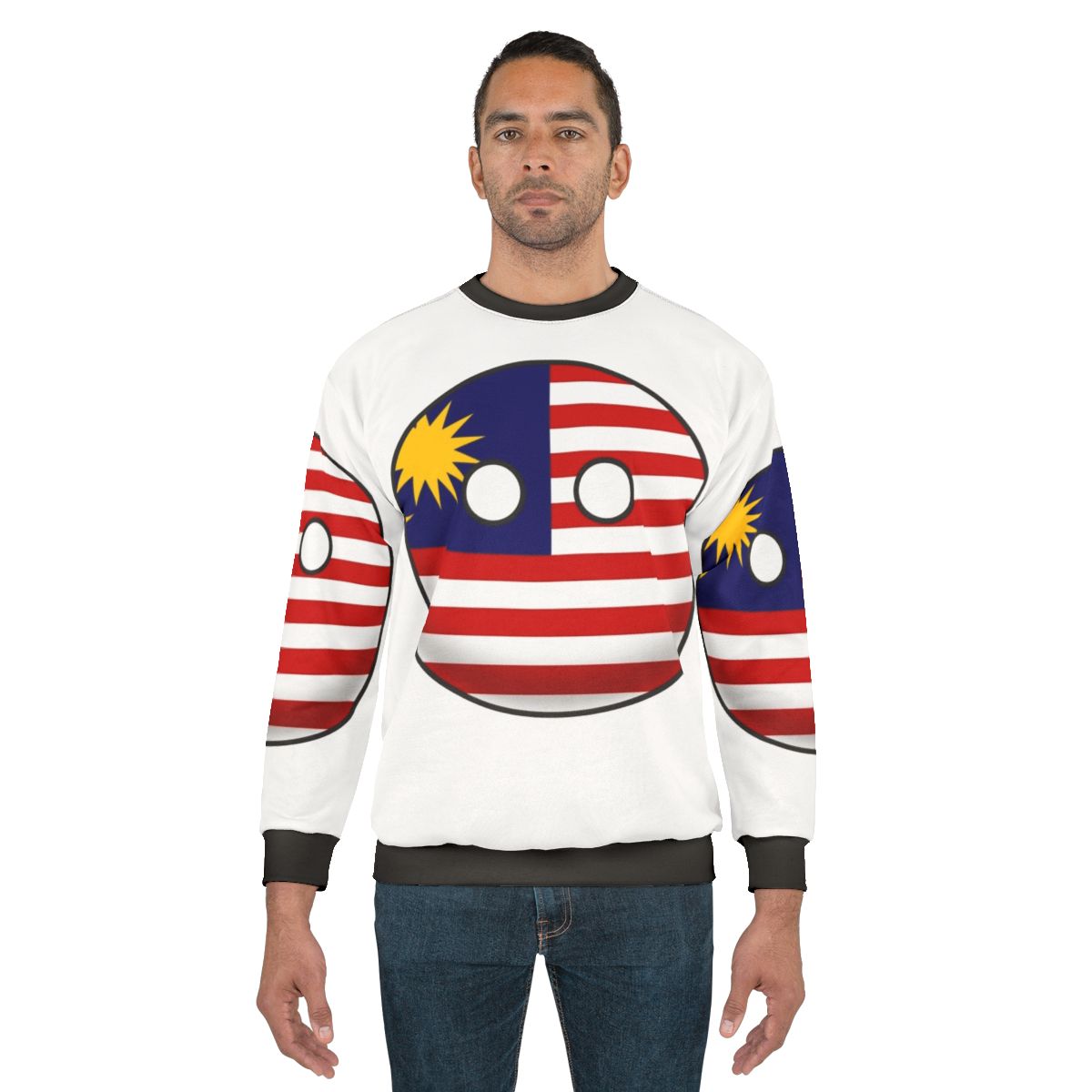 Malaysia Countryball Sweatshirt with National Flag Design