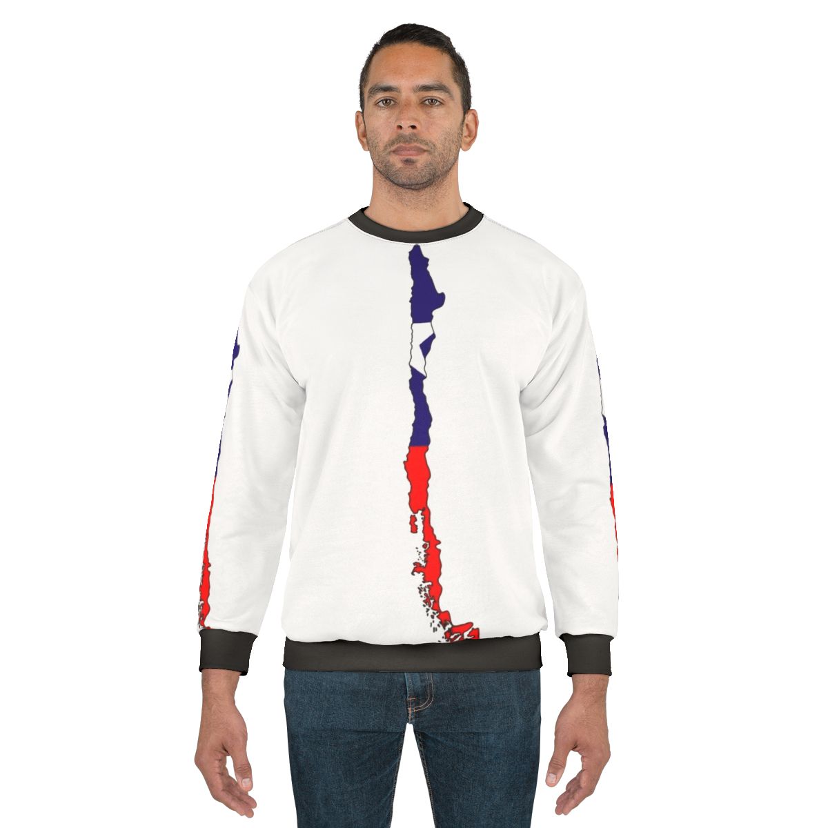 Chilean flag sweatshirt featuring a map of Chile