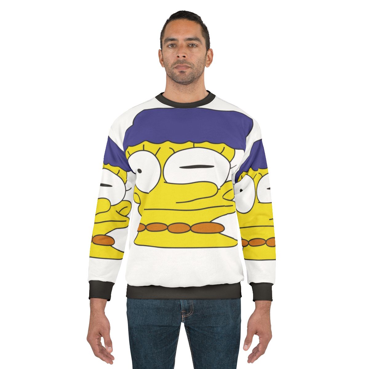 Marge Simpson Smeared Face Funny Sweatshirt