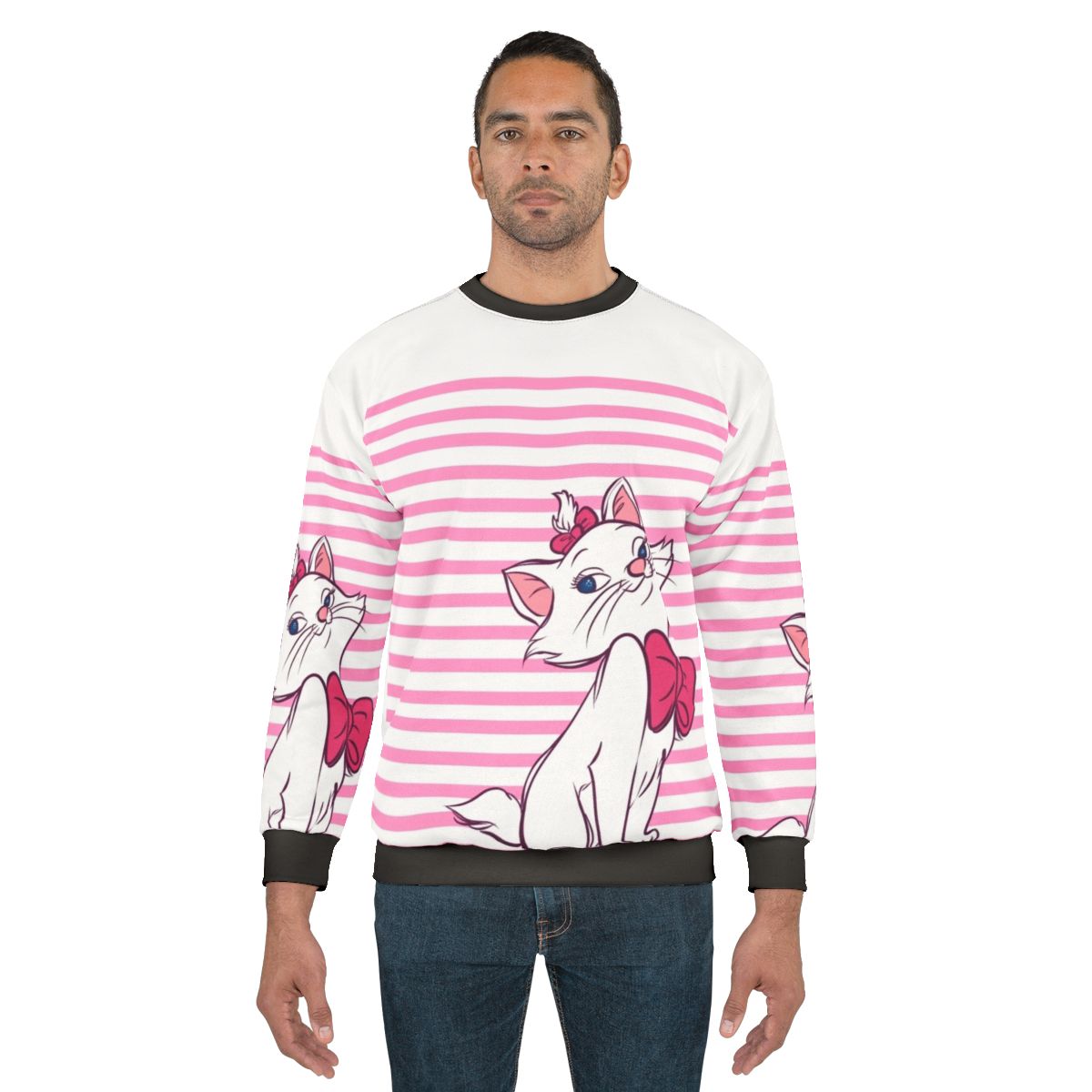 Aristocats Marie Pink Striped Sweatshirt