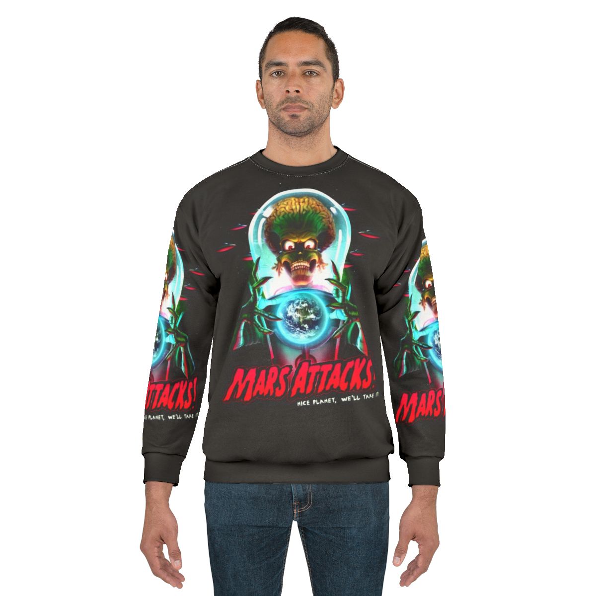 Mars Attacks movie poster inspired sweatshirt