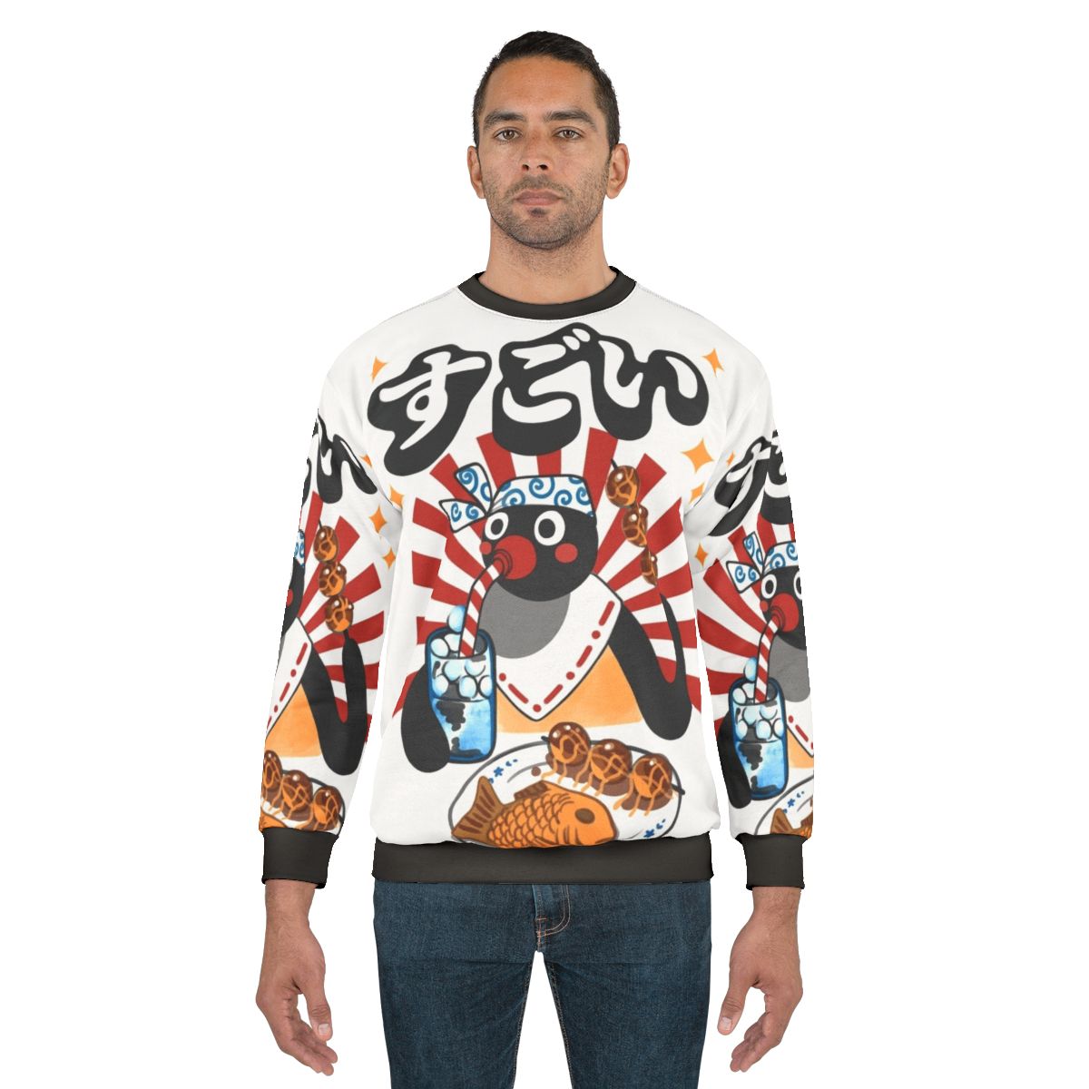 Matsuri Pengin Cartoon Sweatshirt with Retro Cute Penguin Design