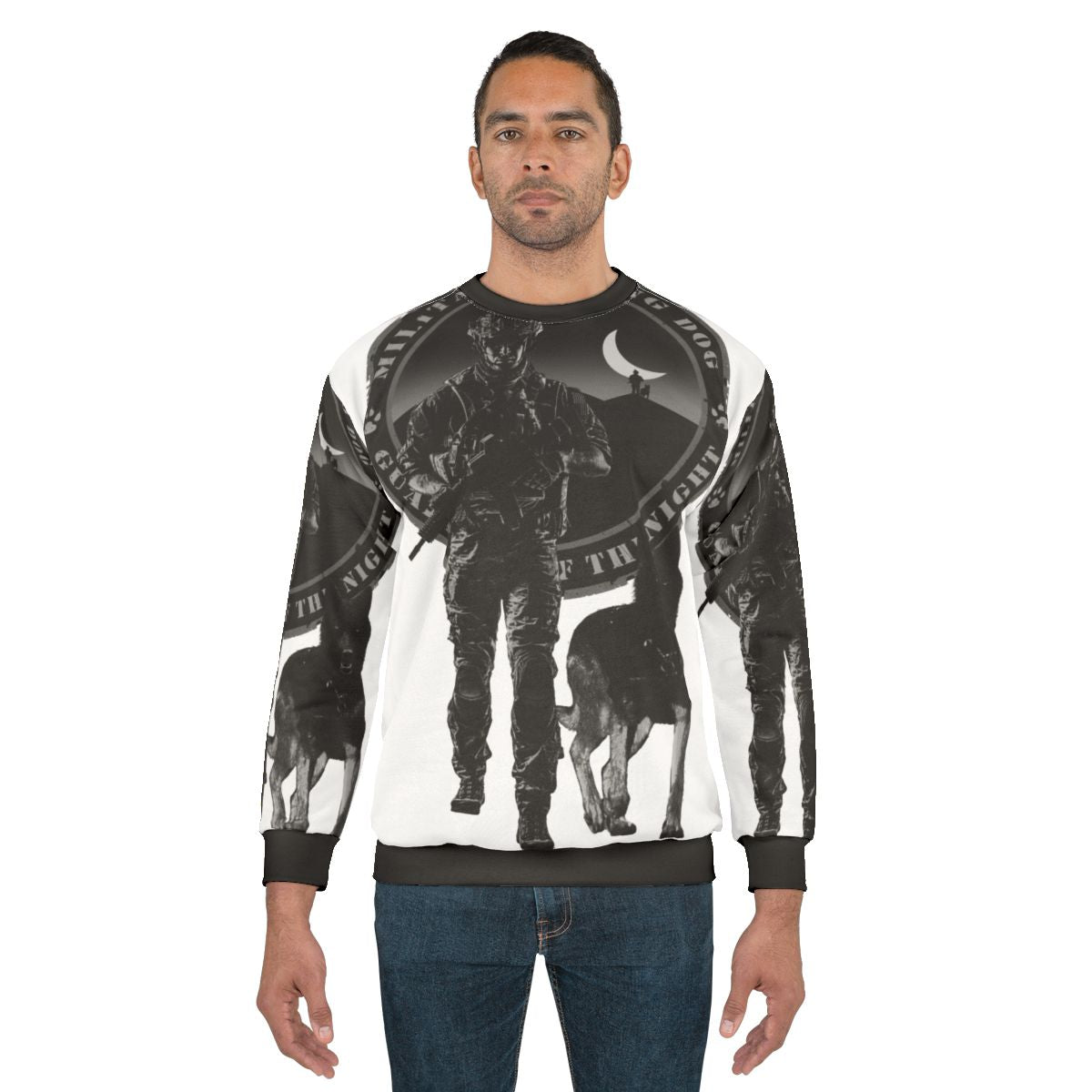 Military working dog sweatshirt with German shepherd and Belgian Malinois