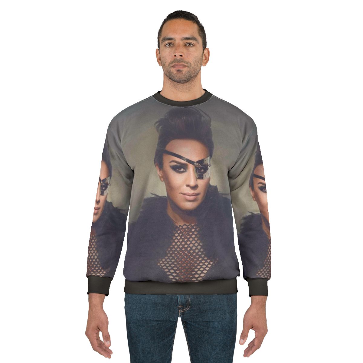Monica Naranjo Orange Sweatshirt with Music Icon Design