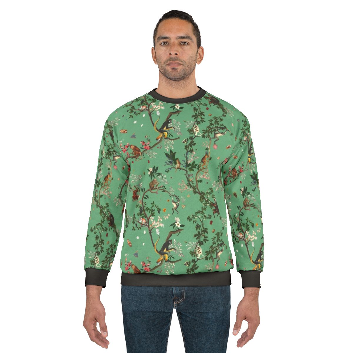 Monkey World Green Floral Sweatshirt
