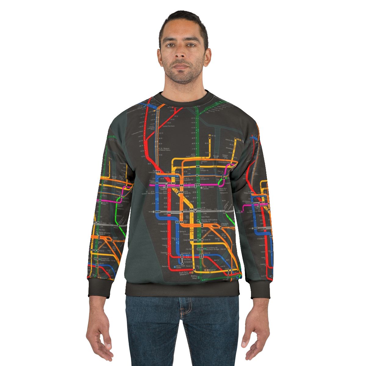 New York City subway map graphic sweatshirt