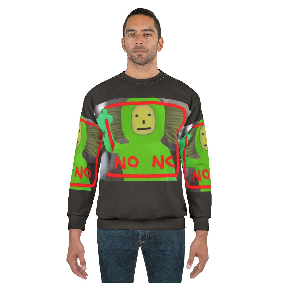 No No Square Sweatshirt featuring the popular meme design