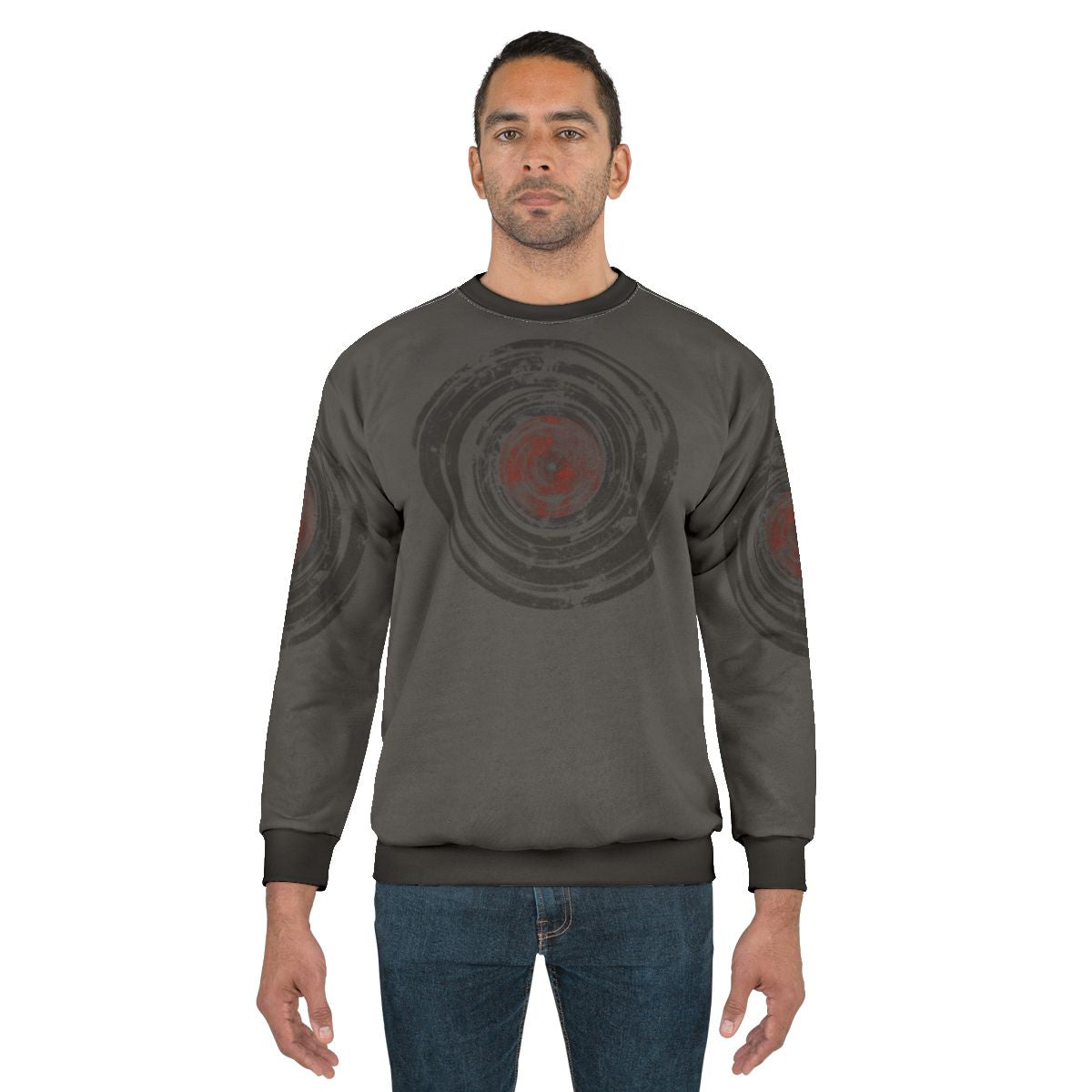 Urban grunge vinyl records graphic sweatshirt