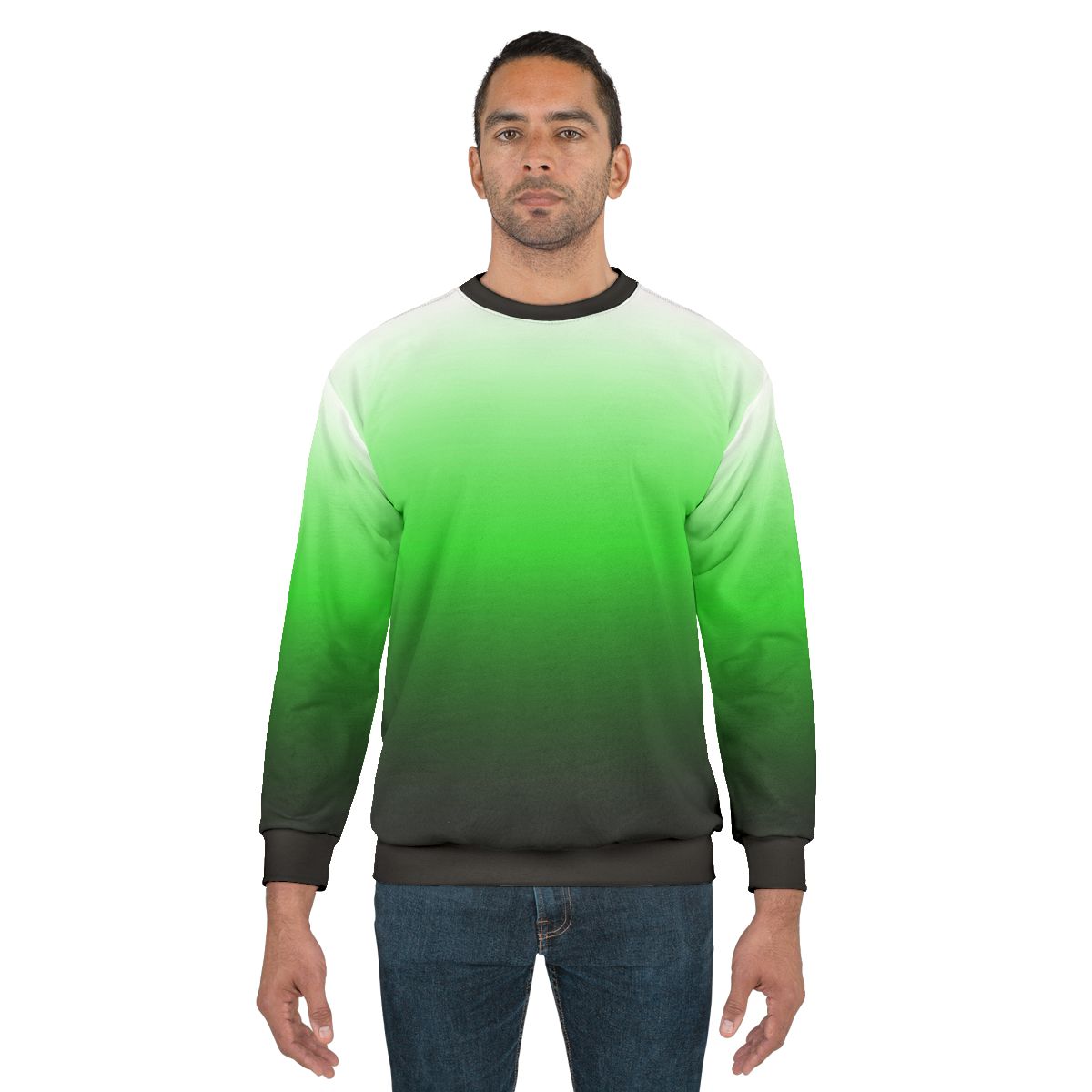 Ombre green to black sweatshirt