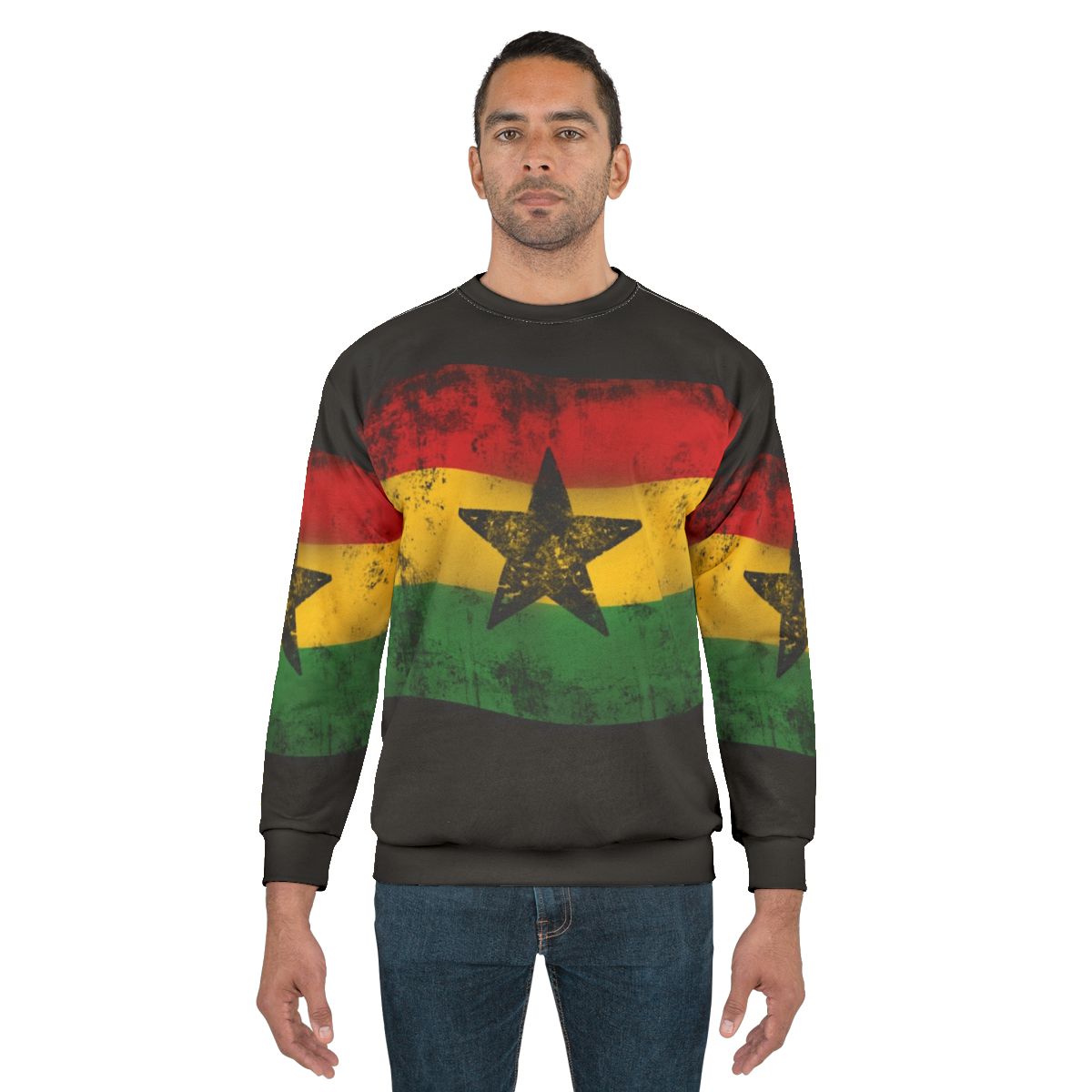 Reggae sweatshirt with One Love Rasta star design