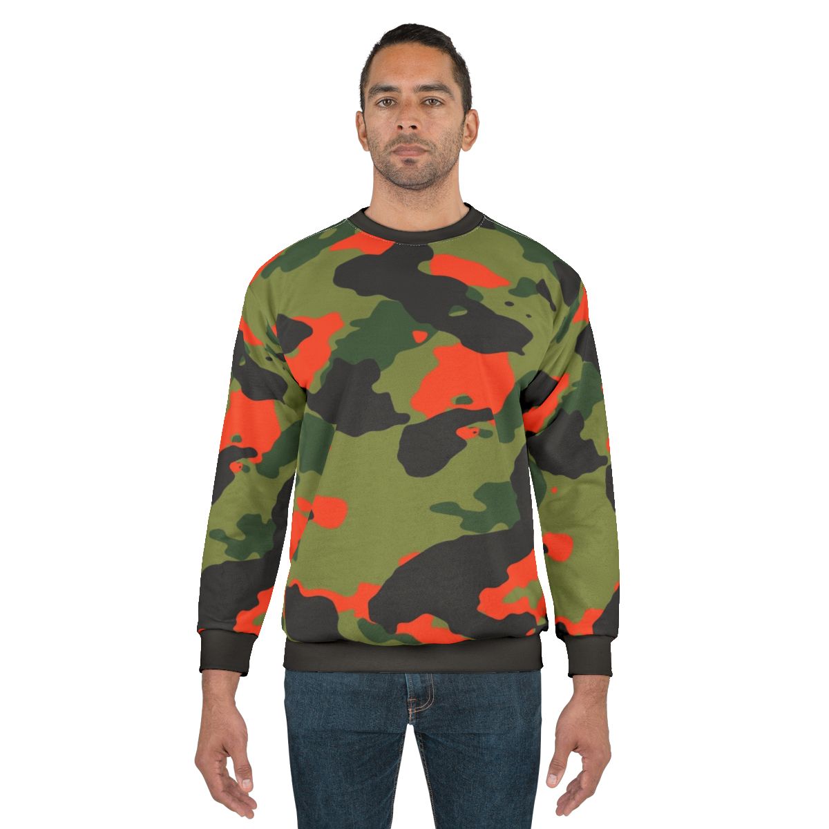 Orange and Green Camouflage Sweatshirt