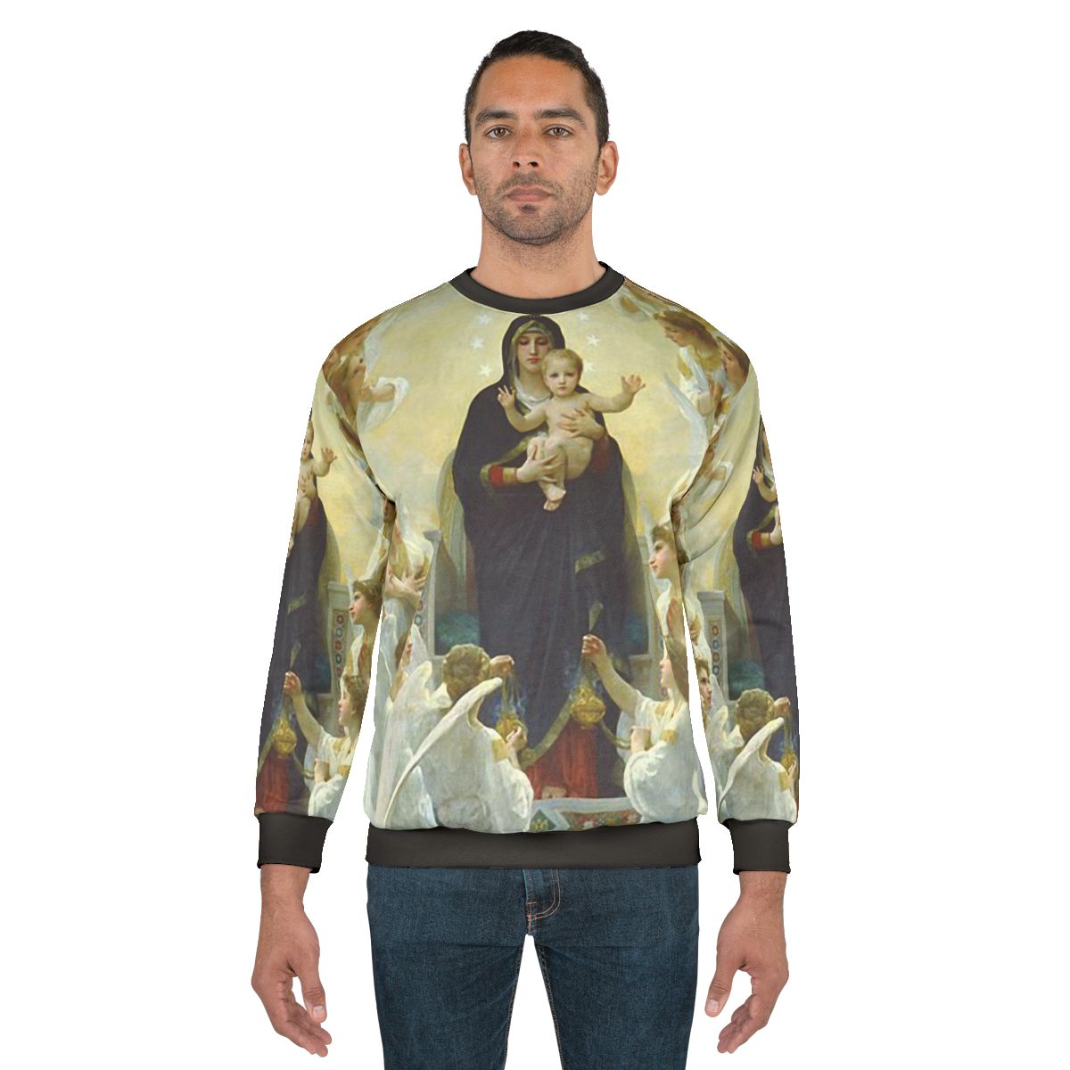 Our Lady Virgin Mary and Angels Religious Sweatshirt