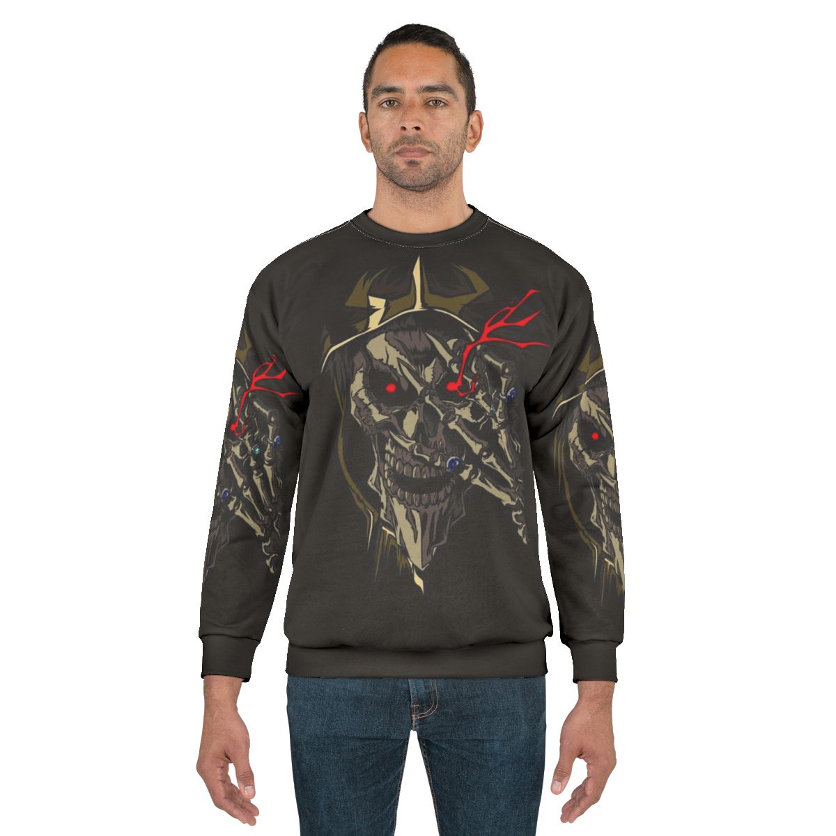 Overlord anime inspired sorcerer king sweatshirt with skull design