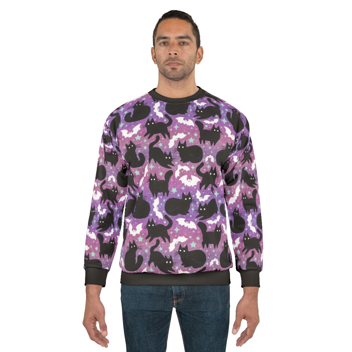 Pastel Halloween Black Cats Spooky Cute Sweatshirt